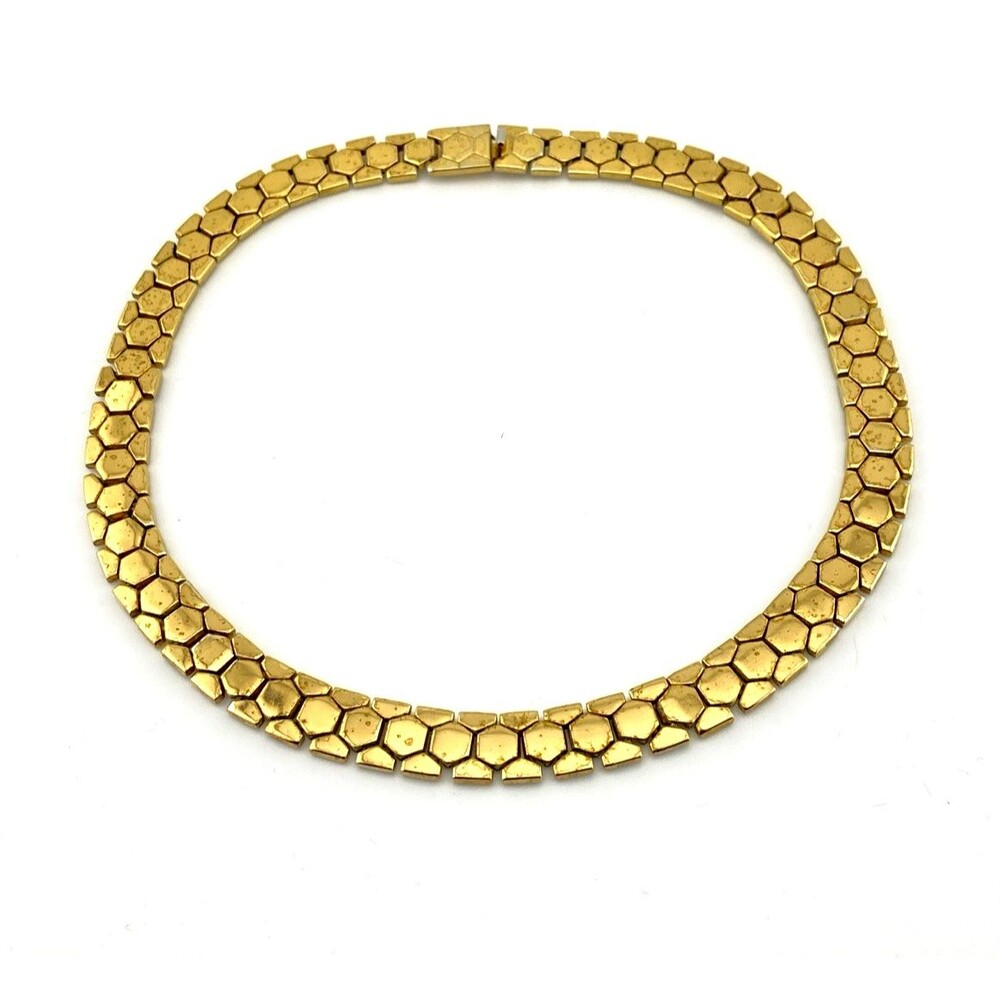 Vintage 1945 Crown Trifari Alfred Philippe Honeycomb Choker Necklace 15 In
